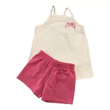 Conjunto Verão Tam. 8 Infantil Feminino Rosa Listra