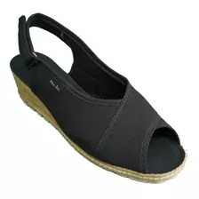 Sandalias De Mujer Lona Con Taco Chino 4cm Mac Pie Art 56