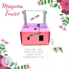 Maquina De Cortar Fita Fuxico Bivolt Haste Alta Rosa 3 Refis