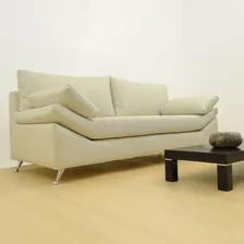 Sofa Sillon 2 Cuerpos Chenille Patas Aluminio Mueblesoasis