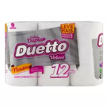 Papel Higiênico Duetto Velvet Folha Dupla 30 M De 12 Un