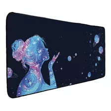 Mouse Pad Gamer Extra Grande Speed 70x35cm Menina Galáxia 