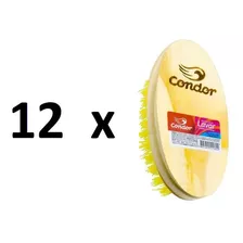 12 Escova Lavadeira Lavar Roupa Multiuso Madeira Oval Condor