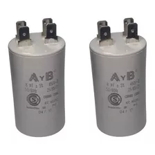 Capacitor De Marcha Continua Monofasico 8 Uf 450v Pack X2