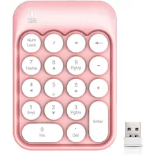 Mini Teclado Numerico Inalambrico Para Pc | Rosa / 18 Tec...