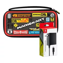 Pack Estuche Nintendo Switch Y Oled Mario Kart + Cargador