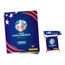 Copa América 2024 - Álbum + 10 Envelopes (50 Figurinhas)