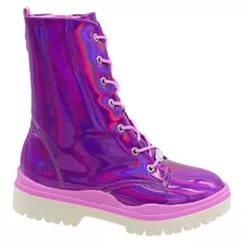 Bota Coturno Infantil Molekinha Holographic Show Feminina