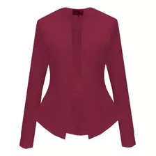 Blazer Mujer Saco Corto Liso Strech Color Uniforme