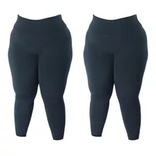 Kit 2 Legging Plus Size Calça Legue Grossa Flanelada Academia