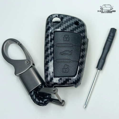 Funda Llave Audi A1 A2 A3 A4 A6 Q5 Q7 Tt Premium Carb. Negra Foto 5