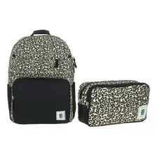 Mochila Viajera Porta Laptop Cartuchera Animal Print Escolar