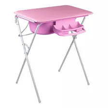 Banheira Luxo Com Suporte Trocador Saboneteira Baby Hércules Cor Rosa