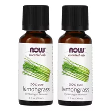 Óleo Essencial Lemongrass 30ml Puro Now Capim Limão Kit C/02