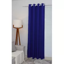 Cortina Sala/quarto Oxford 150x280 Para Varão Cor Azul-royal