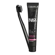 Creme Dental Black Is White + Escova Black 5460 Curaprox 