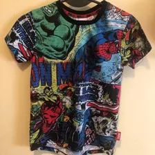 Remera Manga Corta Niños Superhéroes Marvel