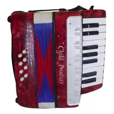 Gaita Sanfona Acordeon Iniciante 8 Baixos Brinquedo Crianças Cor Vermelho