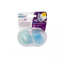 Chupeta Avent Dupla Ultra Air Decorada 0-6m Azul E Verde