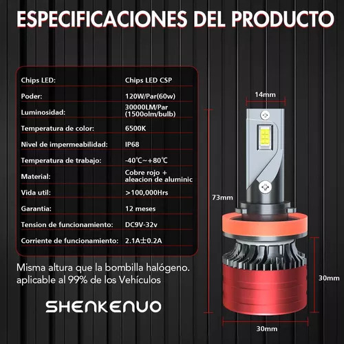 Kit De Faros Led Nissan De Luz Alta/baja De 16000 Lmenes ( Foto 4