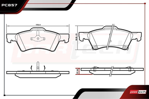 Balatas Delanteras Chrysler Town \u0026 Country 3.6l 2001 2006 Foto 2