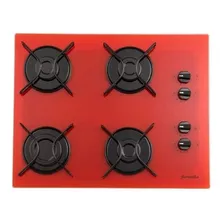 Fogão Cooktop A Gás 4 Bocas Fornello Vermelho Bivolt