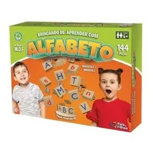 Brinquedo Jogo Educativo Escolar Alfabeto Em Madeira Mdf