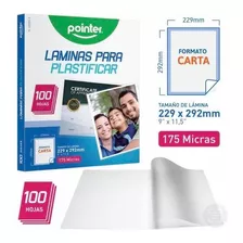 Laminas Para Plastificar Tamaño Carta 175micrones 100unidad