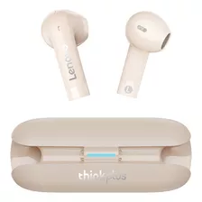 Auriculares Bluetooth Con Micrófono Lenovo Tw60 Color Beige