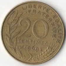 Moneda Francia 20 Centavos 1969 62