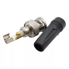 20x Conector Bnc Macho Solda Rabicho C/ Capa Cor Preto