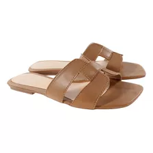 Rasteira Feminina Sandália Casual Flatform Quadrada Elegante