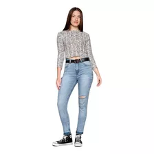 Jeans Cenitho Chupín Stone Bota Descocida Rotura