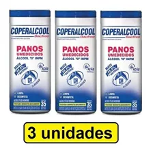 Kit 3 Panos Lenços Umedecidos Álcool 70 Coperalcool 105 Unid