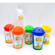 Vaso Plástico Personalizado Souvenirs +sorbete+bolsa X15 Uni