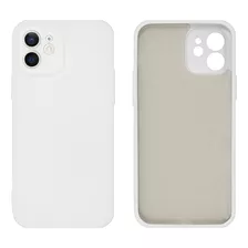 Capa Protege Câmera Silicone Aveludado Compatível iPhone 12 Cor Branco