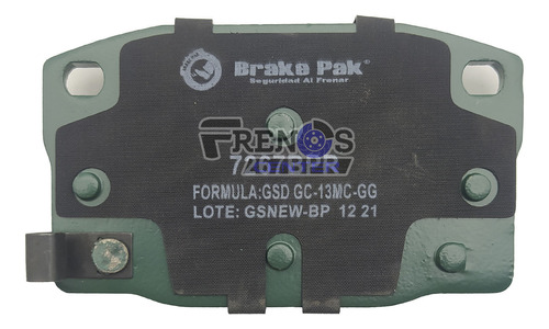 Pastilla Freno Del Brake Pak Para Pontiac 6000 Foto 4