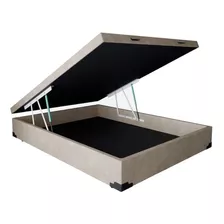 Base Para Cama Box Casal Premium Com Baú (45x138x188) Sue... Cor Bege