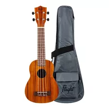 Ukulele Soprano Flight Nus250 Aros Y Tapa De Acacia C/ Funda Color Natural