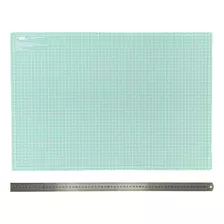 Base Mesa De Corte A2 60x45cm + Régua Metal 60cm Scrapbook Cor Base Tiffany