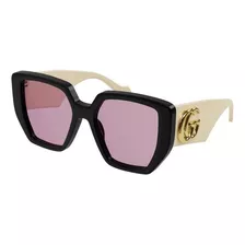 Gucci Gg0956s 002 Square Shape Beige Rosa