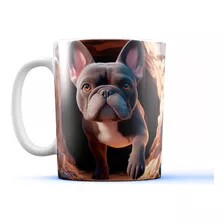 Taza Cerámica Bulldog Frances Efecto 3d