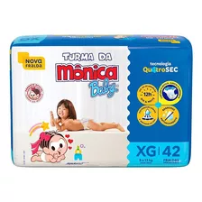 Fralda Descartável Turma Da Monica Mega Xg Com 42 Tiras