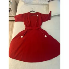 Vestido Rojo Manga Cortas