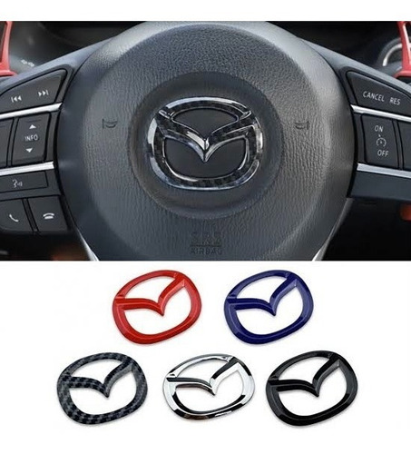 Emblema Volante Mazda Cx3 2016 2019 2021 2023 Fibra Carbono Foto 2
