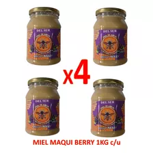 Pack 4 Miel Con Maqui Berry Miel Del Sur 1 Kilo C/u / 4kg