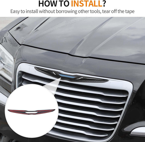 Rt-tcz Para Chrysler 300c Grill Emblem Trim Cover Compatible Foto 6