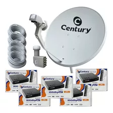 Antena Parabólica 60cm Banda Ku C/5 Mídiabox - Century 5g