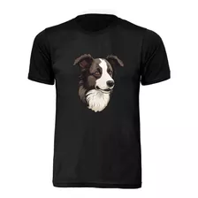 Camiseta Camisa Tshirt Cachorro Border Collie 100% Algodão 