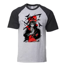 Camiseta Itachi Uchiha Akatsuki Cla Anime Naruto Plus Size